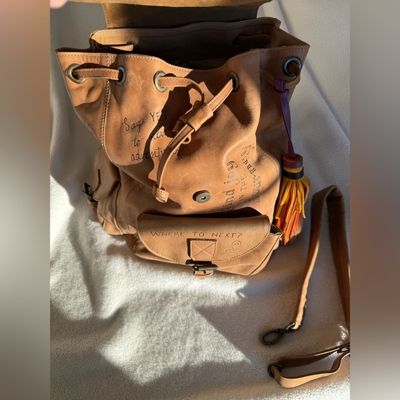 Leather travel backpack ONE OF A KIND - Picture 6 of 13
